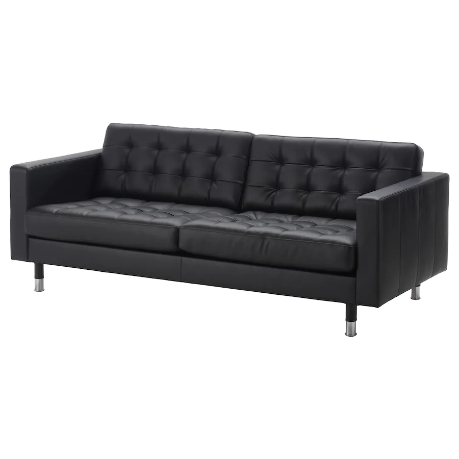Black leather sofa