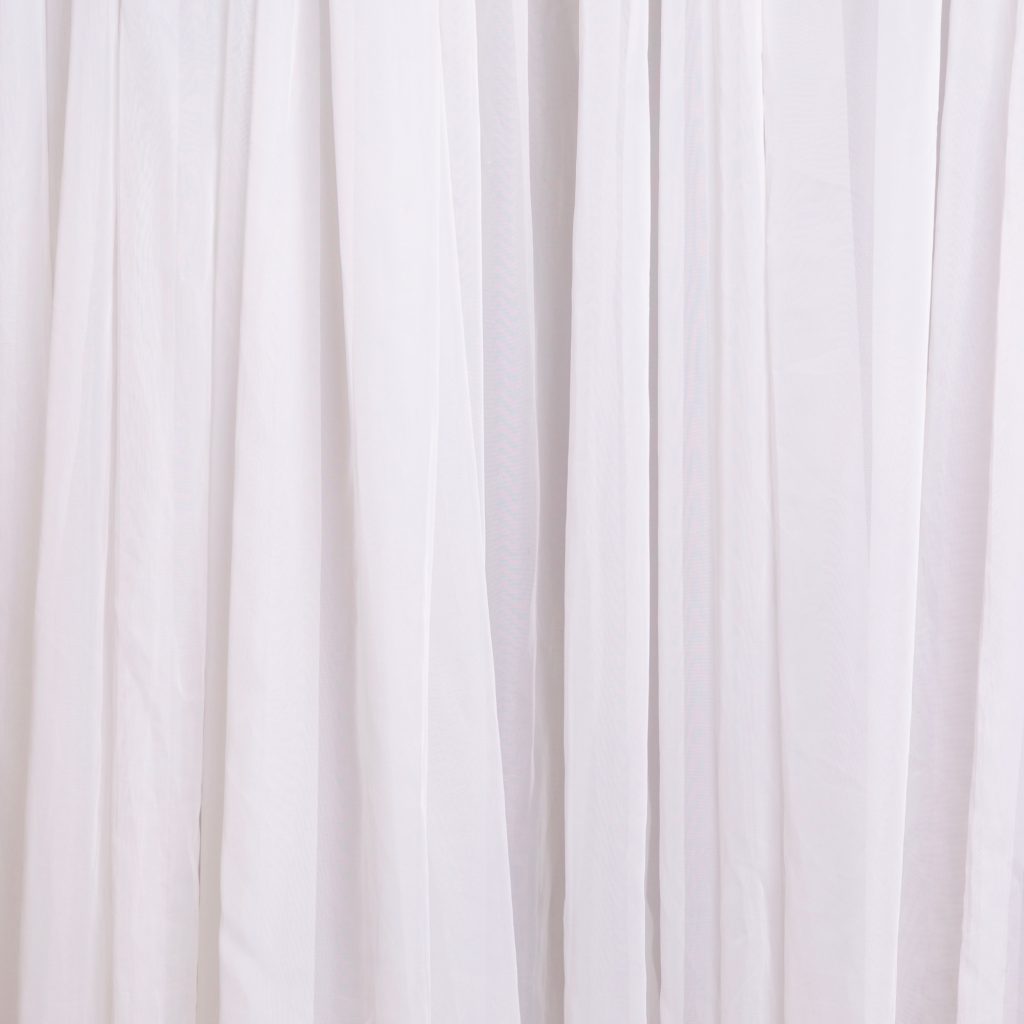 Ivory voile drape