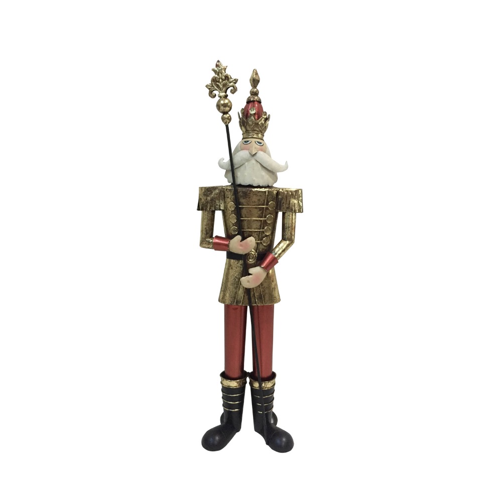 Metal Nutcracker- red & gold