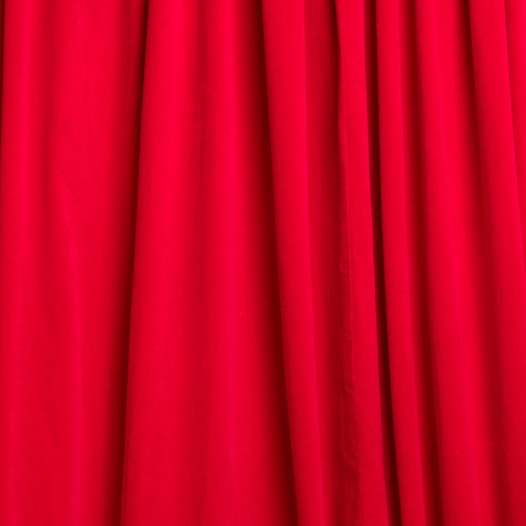 Red velvet drape